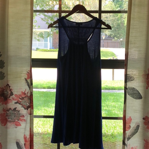 Cobalt blue hi-lo racerback trapeze dress - Picture 4 of 6